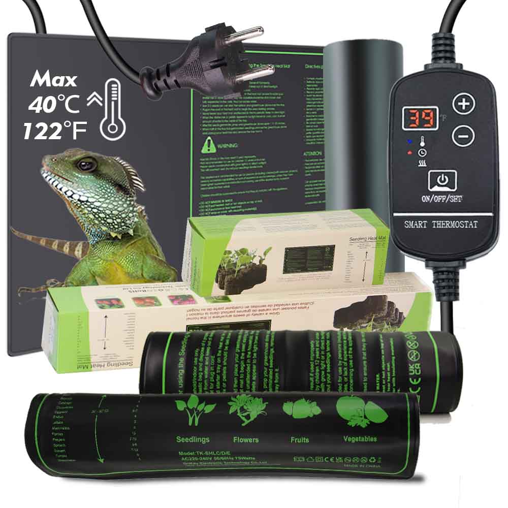 Heat Mat Seedling - Almohadilla calefactora para plantas, termostato ajustable
