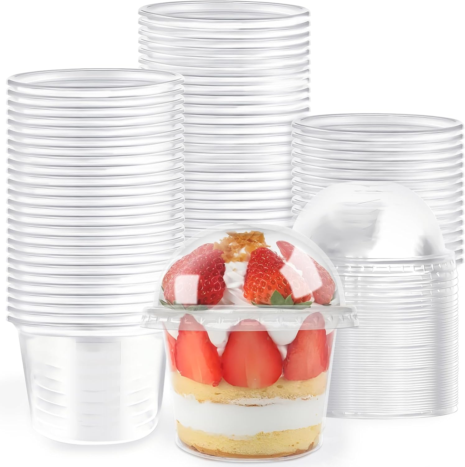 Plastic Dome Clear - Paquete de 50 Vasos de Plástico