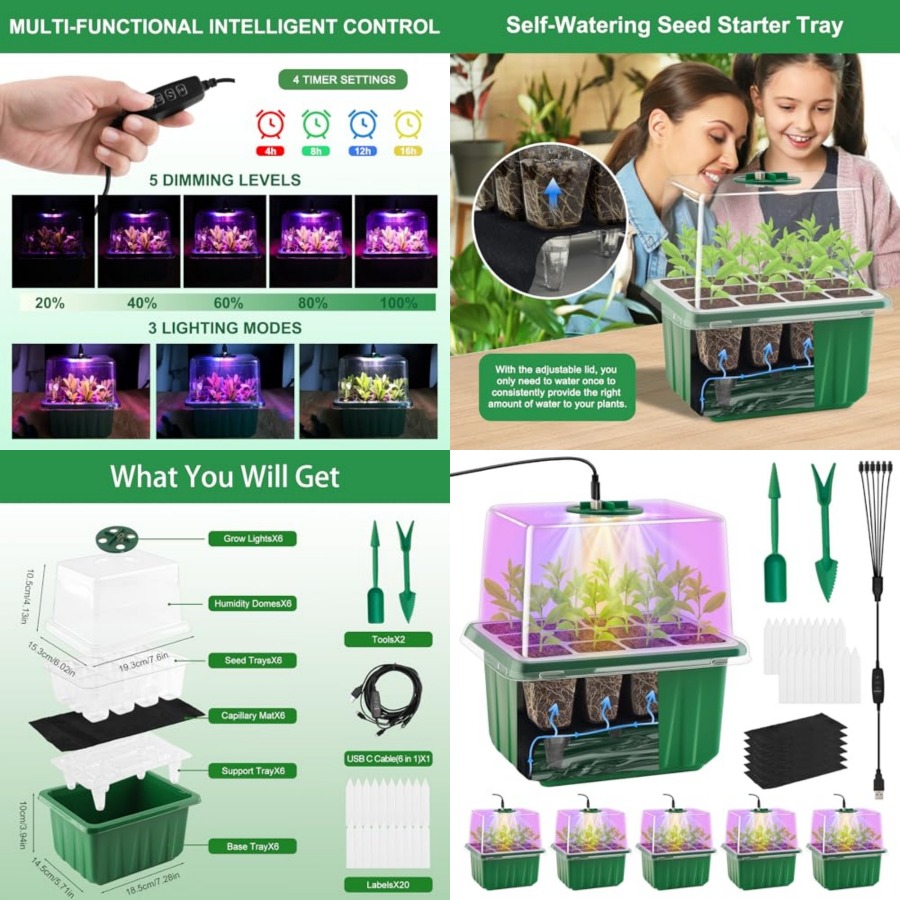 Bandeja de Germinación con Luz - Humidity Dome Kit reseña y precio