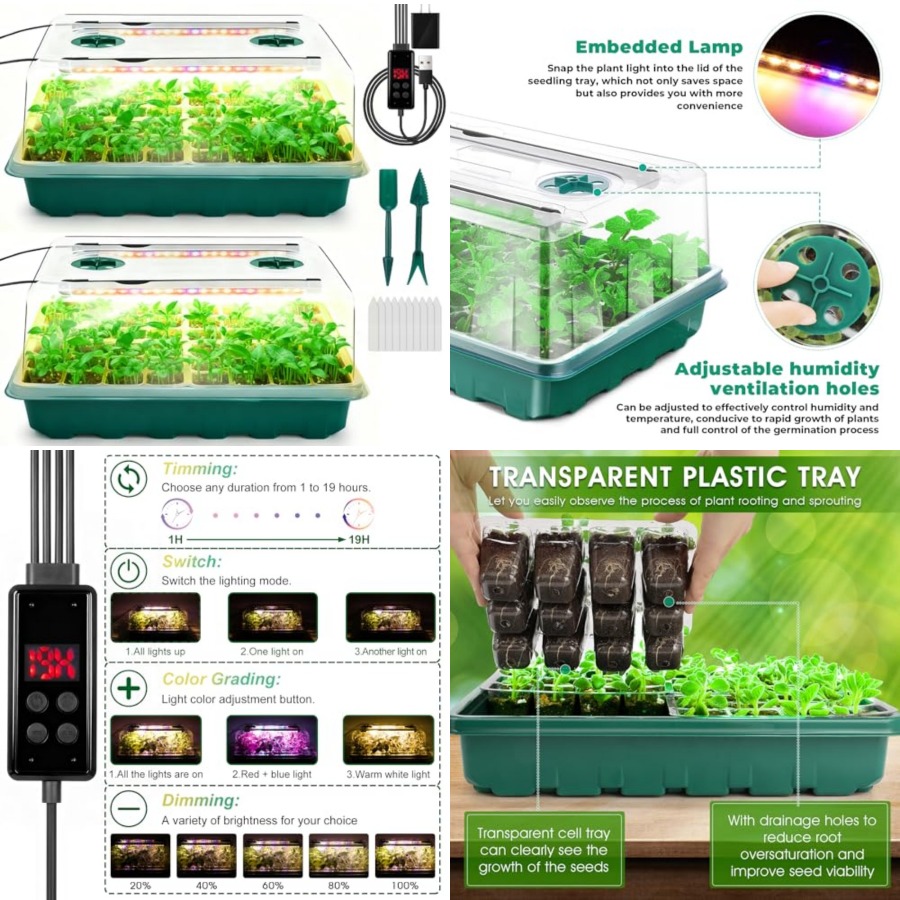 Bandeja de germinación con luz - Humidity Dome Kit reseña y precio