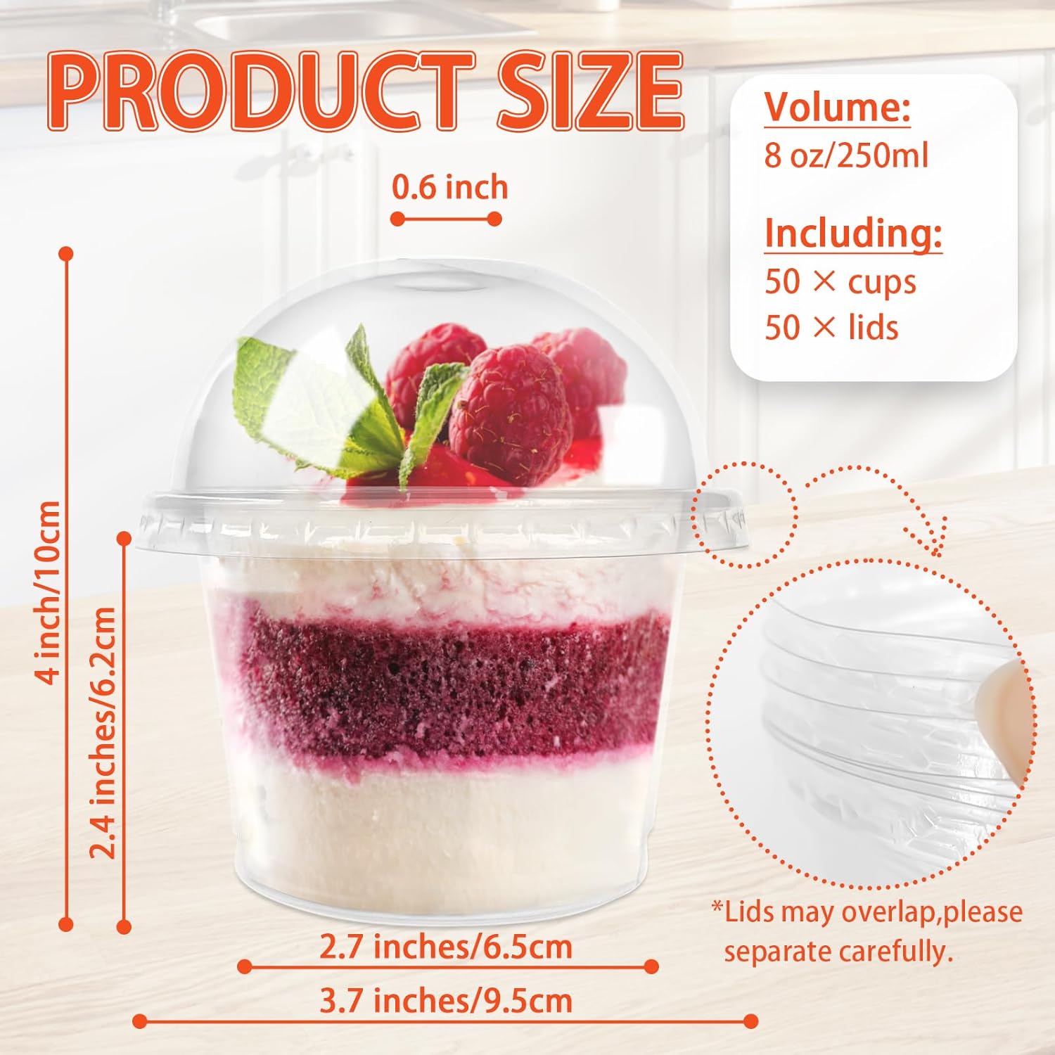 Paquete de 50 Vasos de Plástic - Plastic Dome Clear reseña y precio